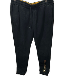 Hollister Black Sweatpants with Tapered Leg and Drawstring Waist size L GUC